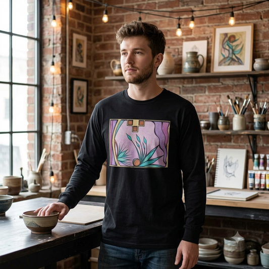 Premium Long Sleeve T-Shirt Wearable Art | Deep Purple Visions