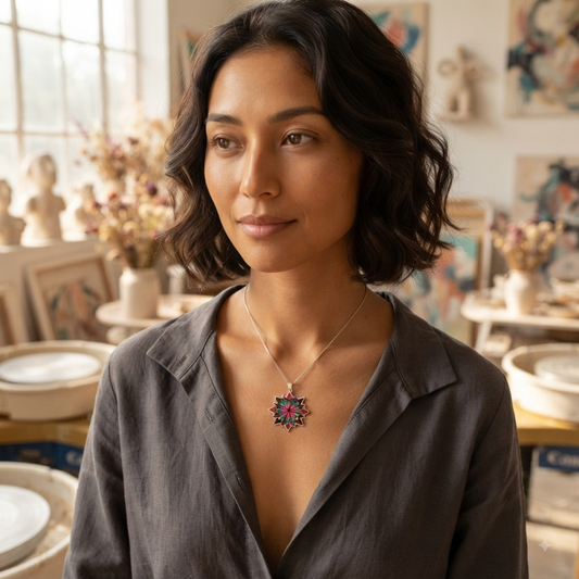 Premium Pendant Art Necklace | Moving Mandala