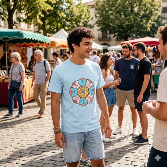 Premium Short Sleeve T-Shirt Wearable Art | Heaven's Gate Mandala