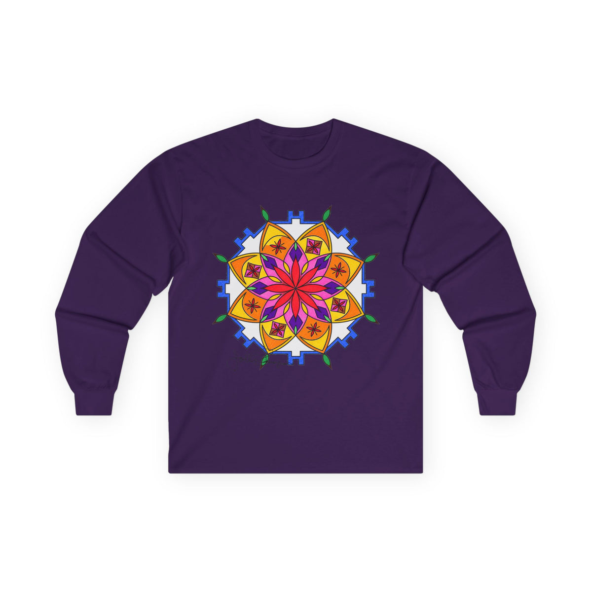 Premium Long Sleeve T-Shirt Wearable Art | Snow Mandala