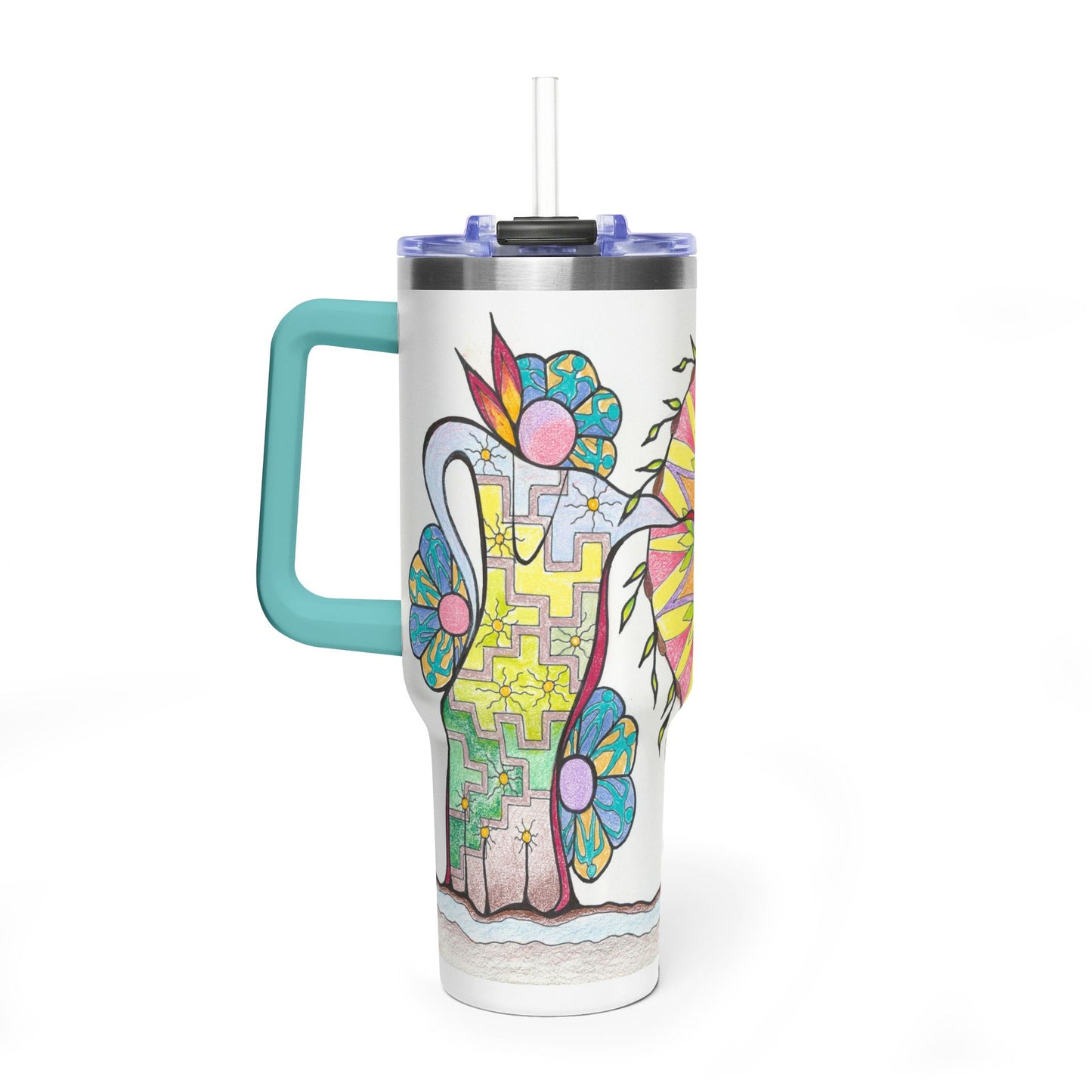 PowWow Drum - Wrap-Around Art Tumbler (40 oz)