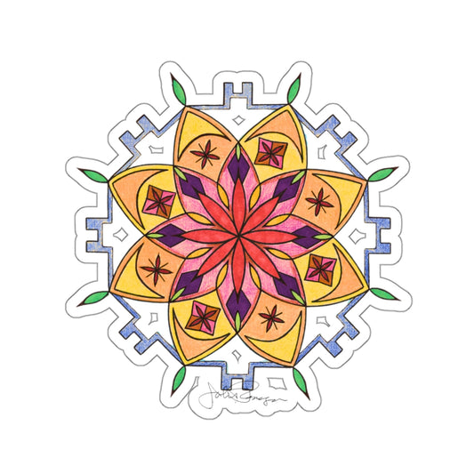 Premium Die-Cut Waterproof Vinyl Sticker | Snow Mandala