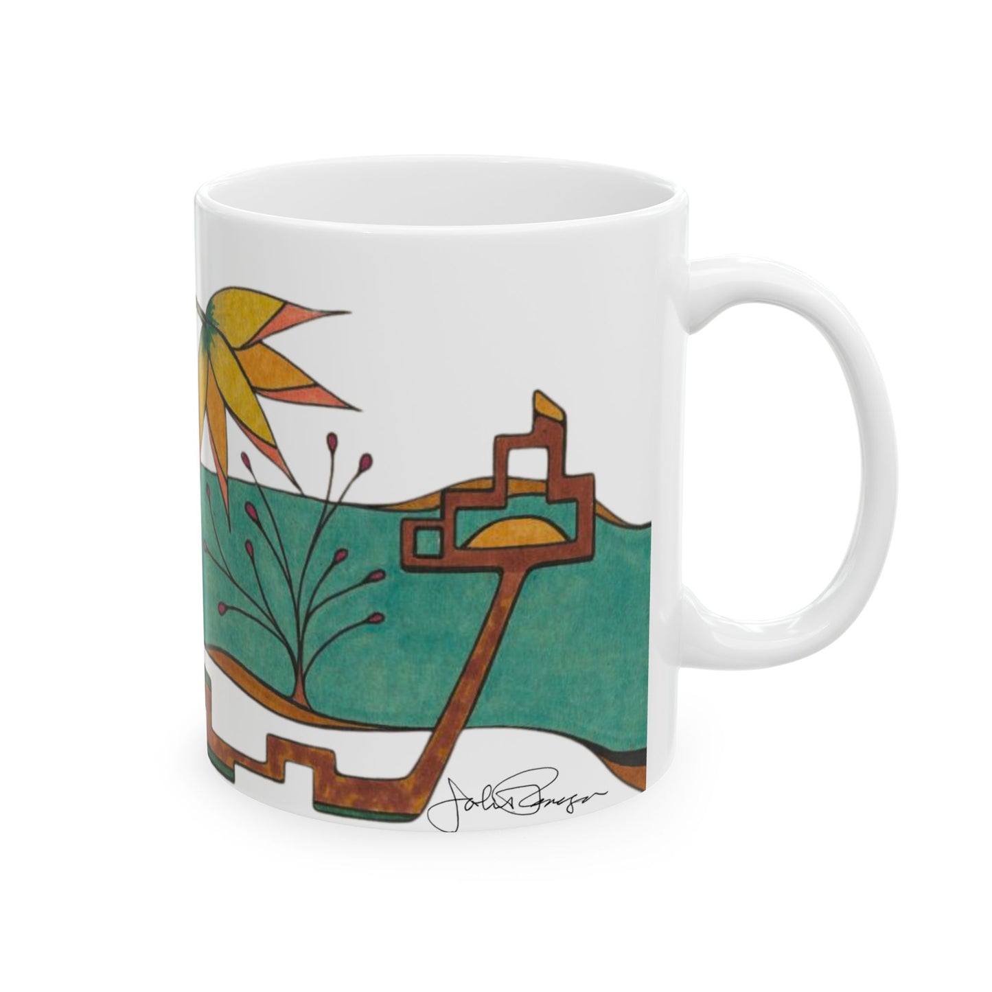 Garden by the River - Wrap-Around Premium Art Mug (11 oz & 15 oz)