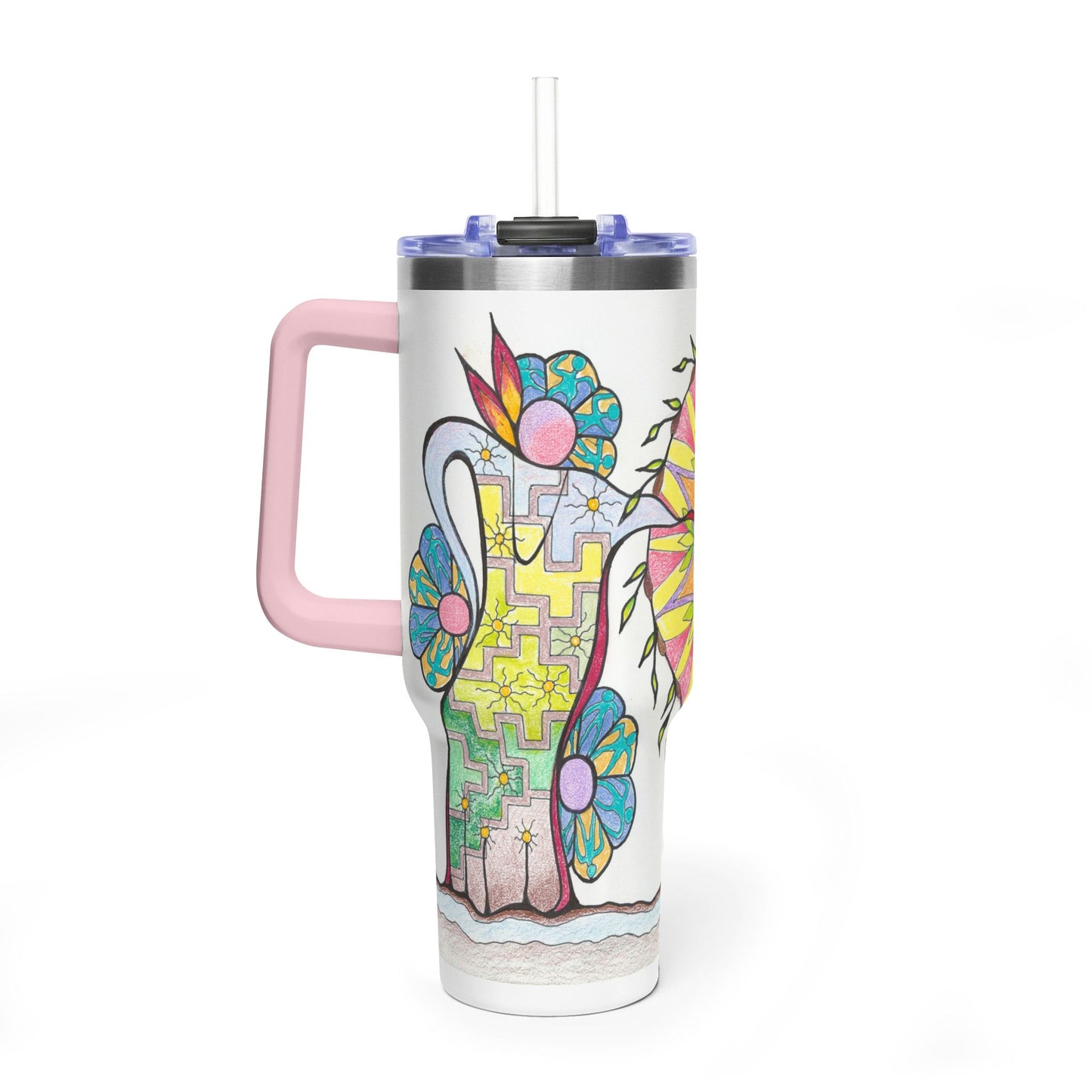 PowWow Drum - Wrap-Around Art Tumbler (40 oz)