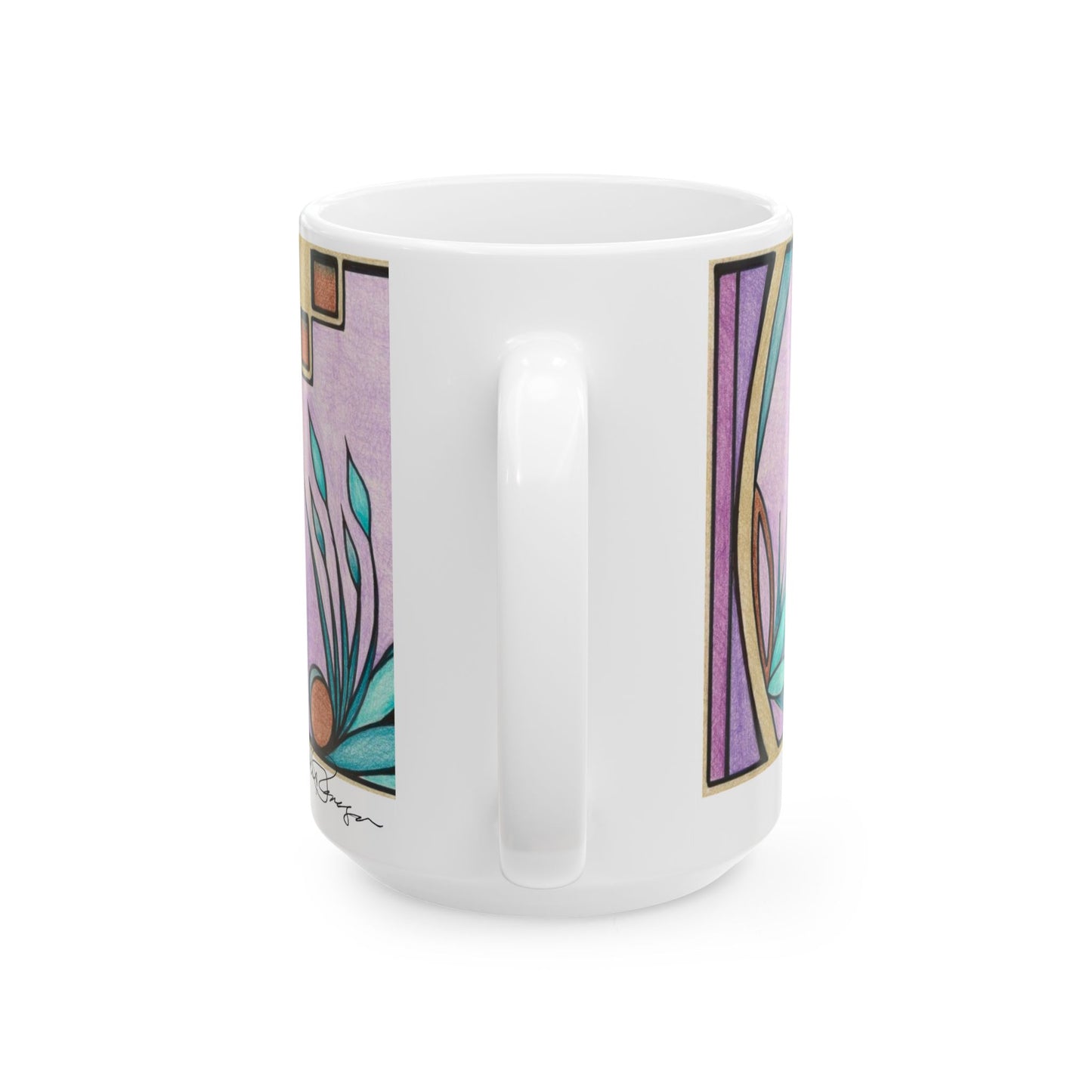 Deep Purple Visions - Wrap-Around Ceramic Art Mug