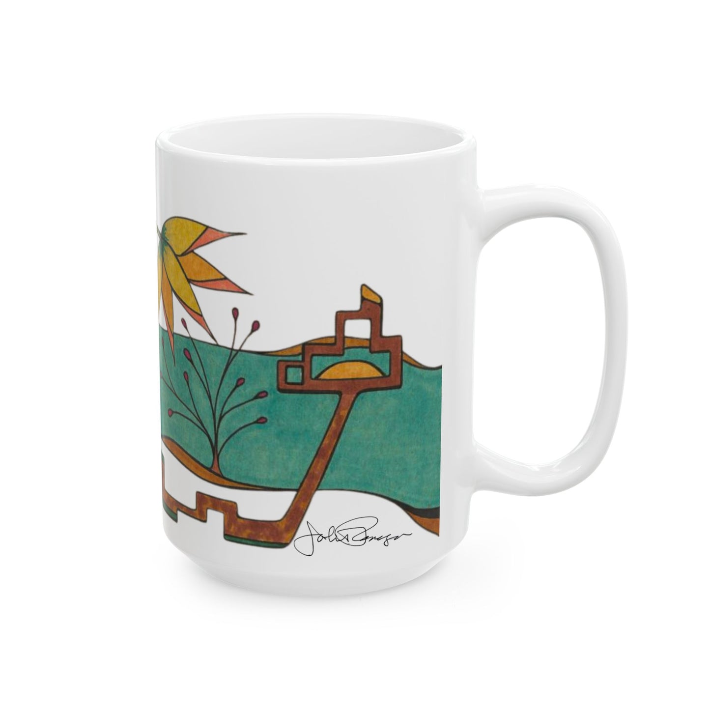 Garden by the River - Wrap-Around Premium Art Mug (11 oz & 15 oz)