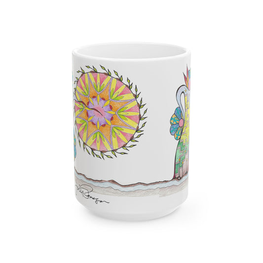 PowWow Drum - Wrap-Around Ceramic Art Mug (11oz/15oz)