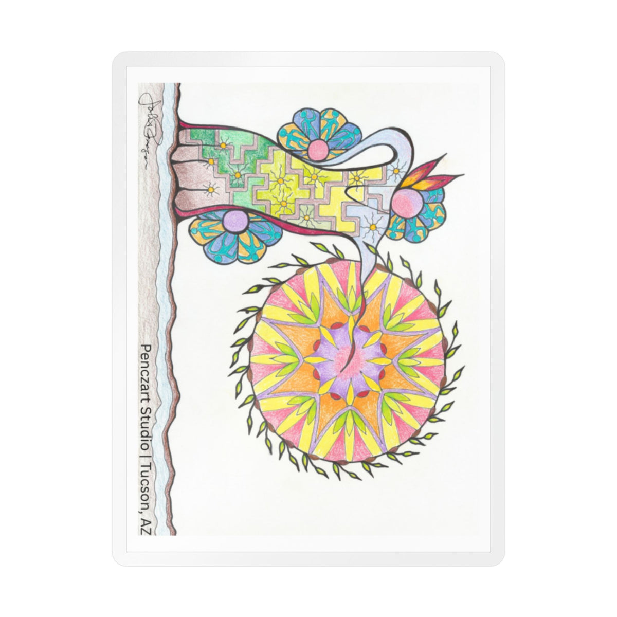 Premium Waterproof Vinyl Sticker | Pow Wow Drum