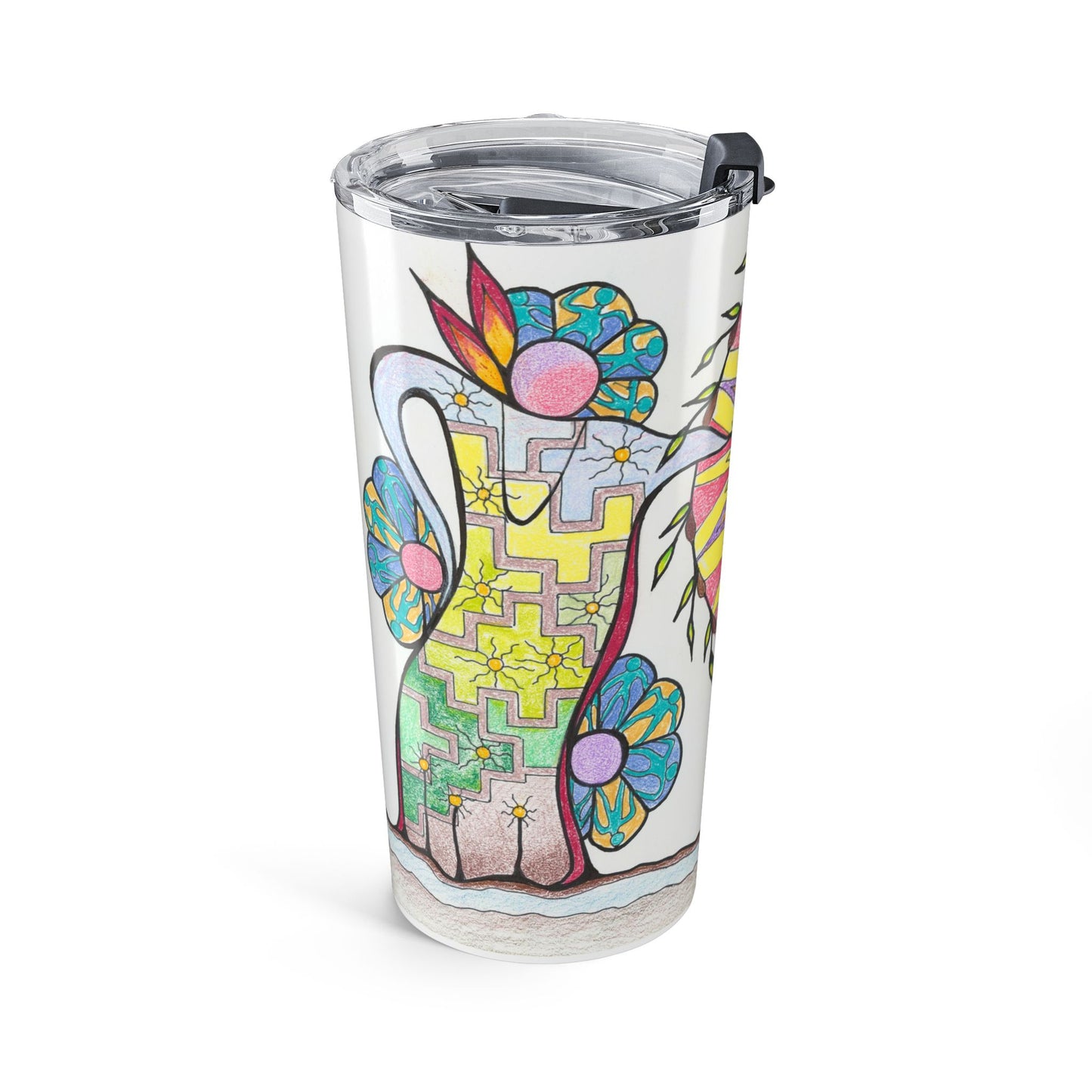 PowWow Drum - Wrap-Around Travel Tumbler (20 oz)