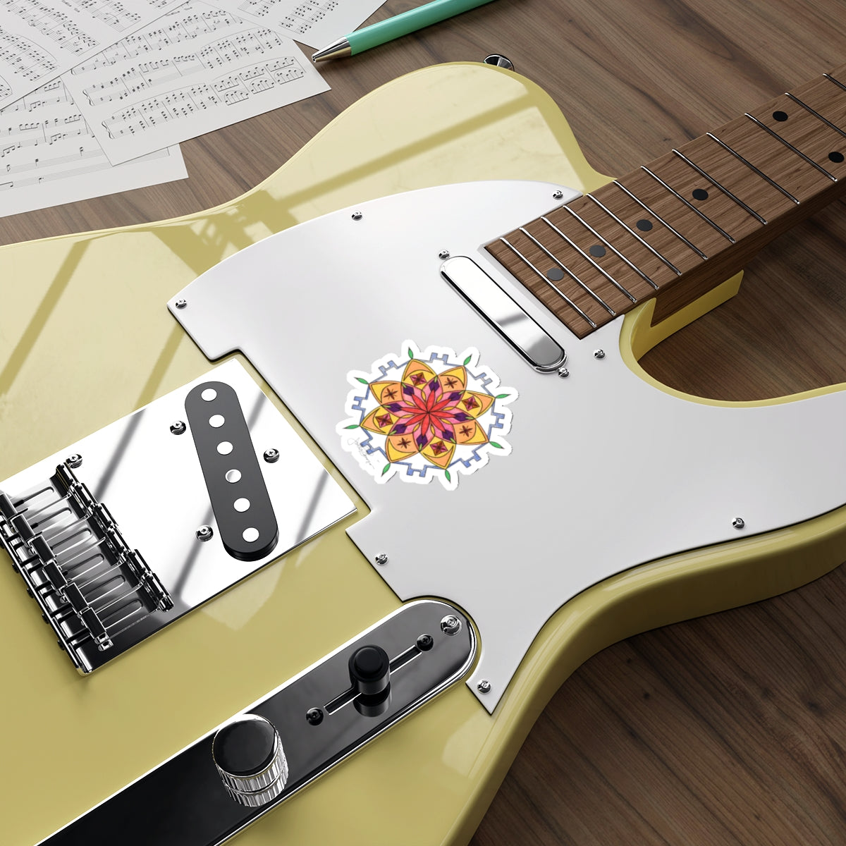 Premium Die-Cut Waterproof Vinyl Sticker | Snow Mandala
