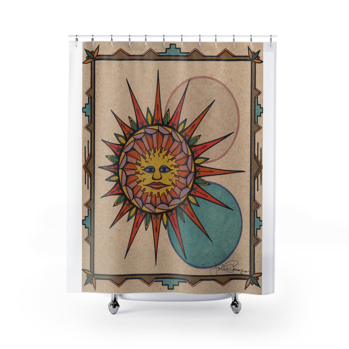Artistic Shower Curtain | Sun Face