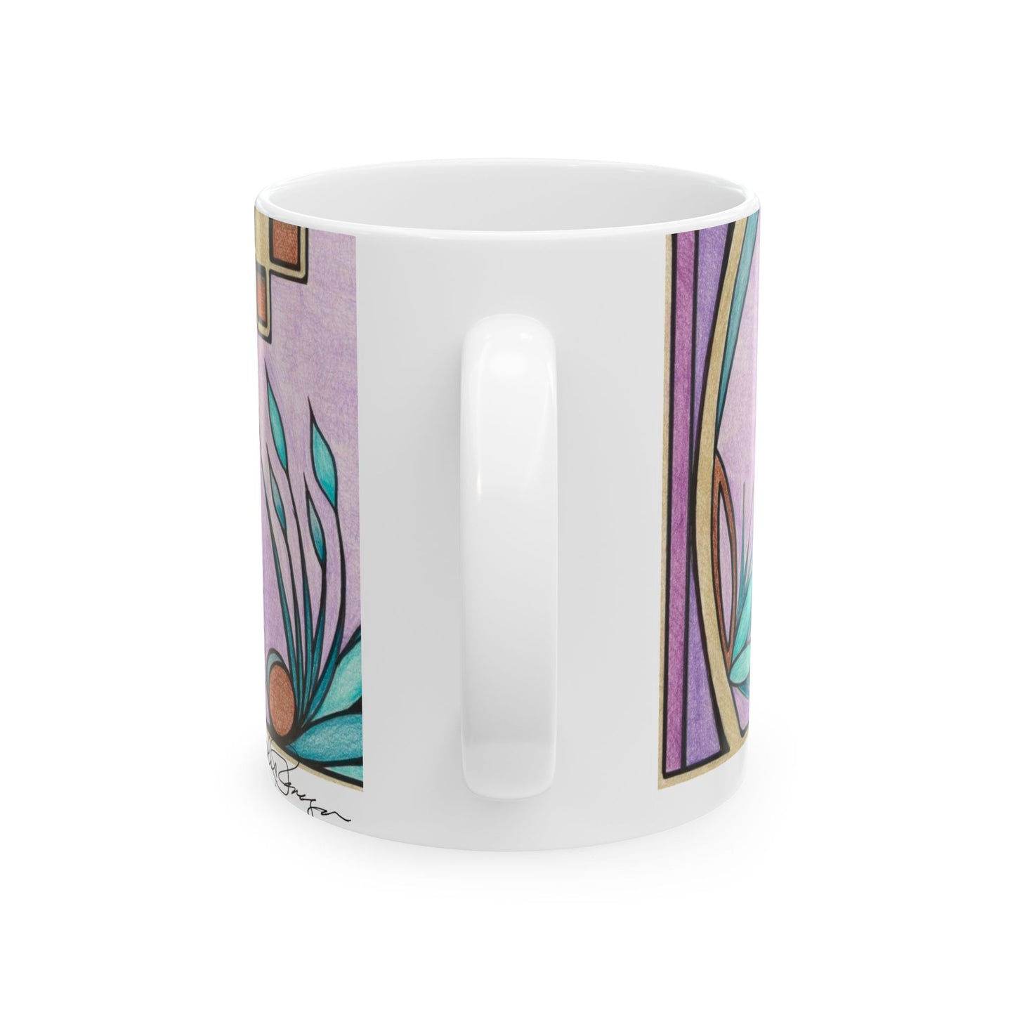 Deep Purple Visions - Wrap-Around Ceramic Art Mug