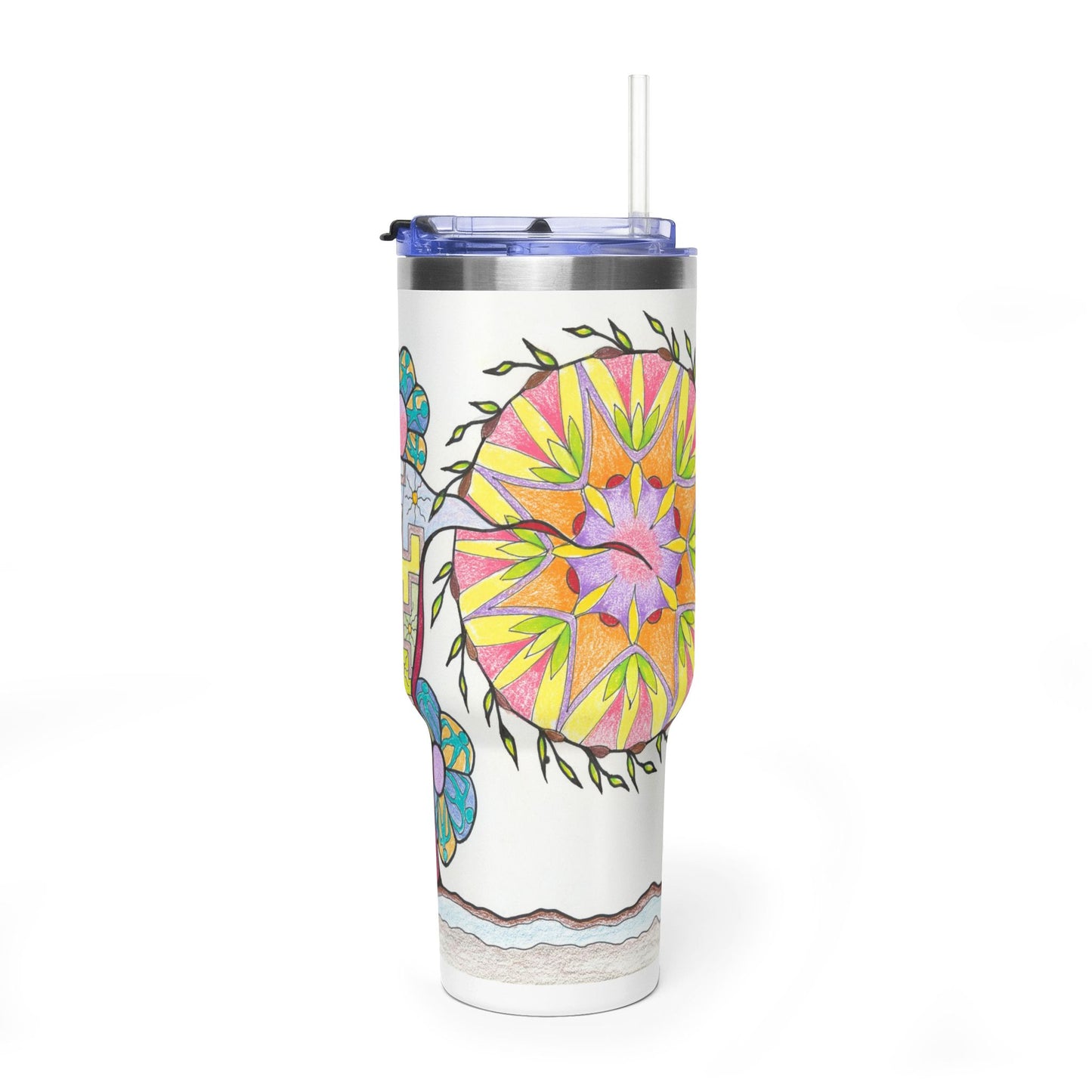 PowWow Drum - Wrap-Around Art Tumbler (40 oz)