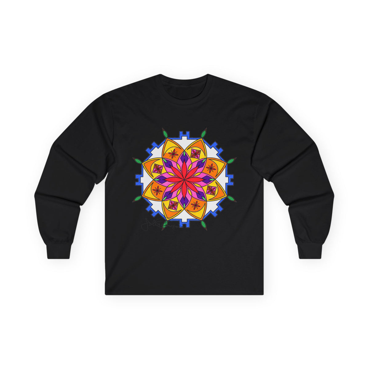 Premium Long Sleeve T-Shirt Wearable Art | Snow Mandala