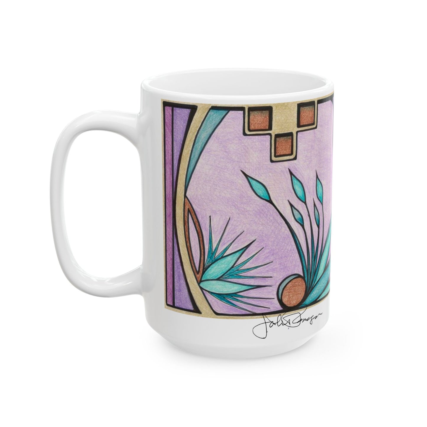 Deep Purple Visions - Wrap-Around Ceramic Art Mug