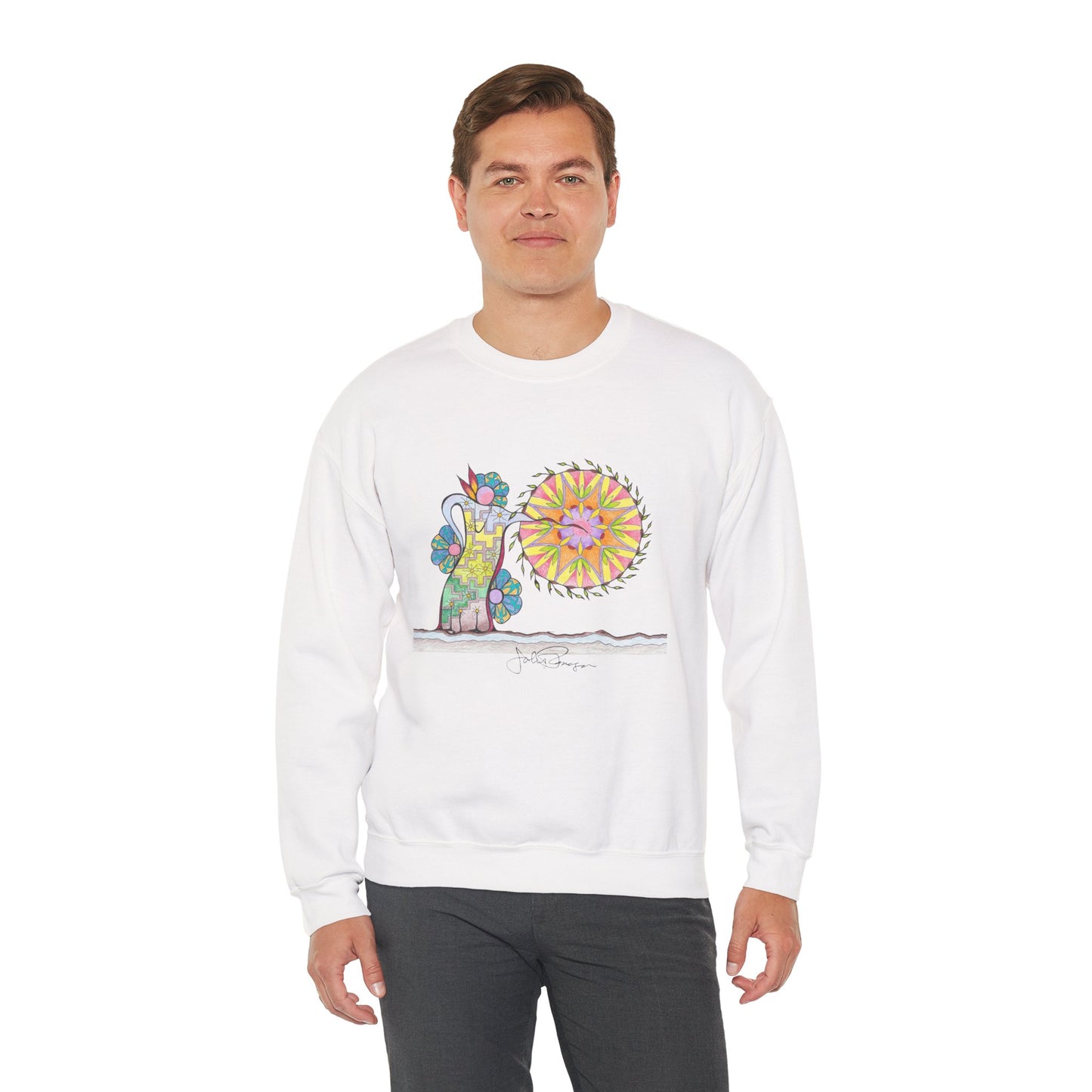 PowWow Drum - Pullover Sweatshirt Premium Wearable Art