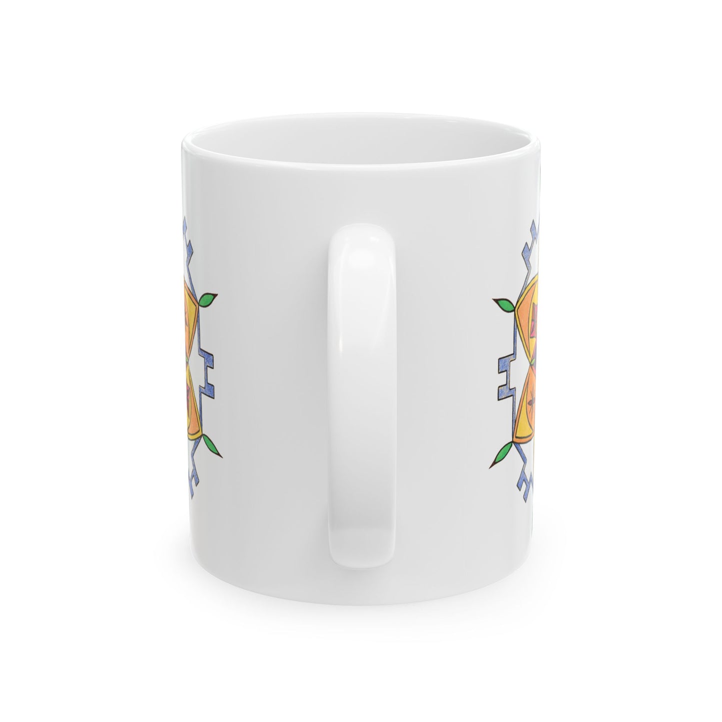 Snow Mandala - Wrap-Around Ceramic Art Mug (11oz, 15oz)