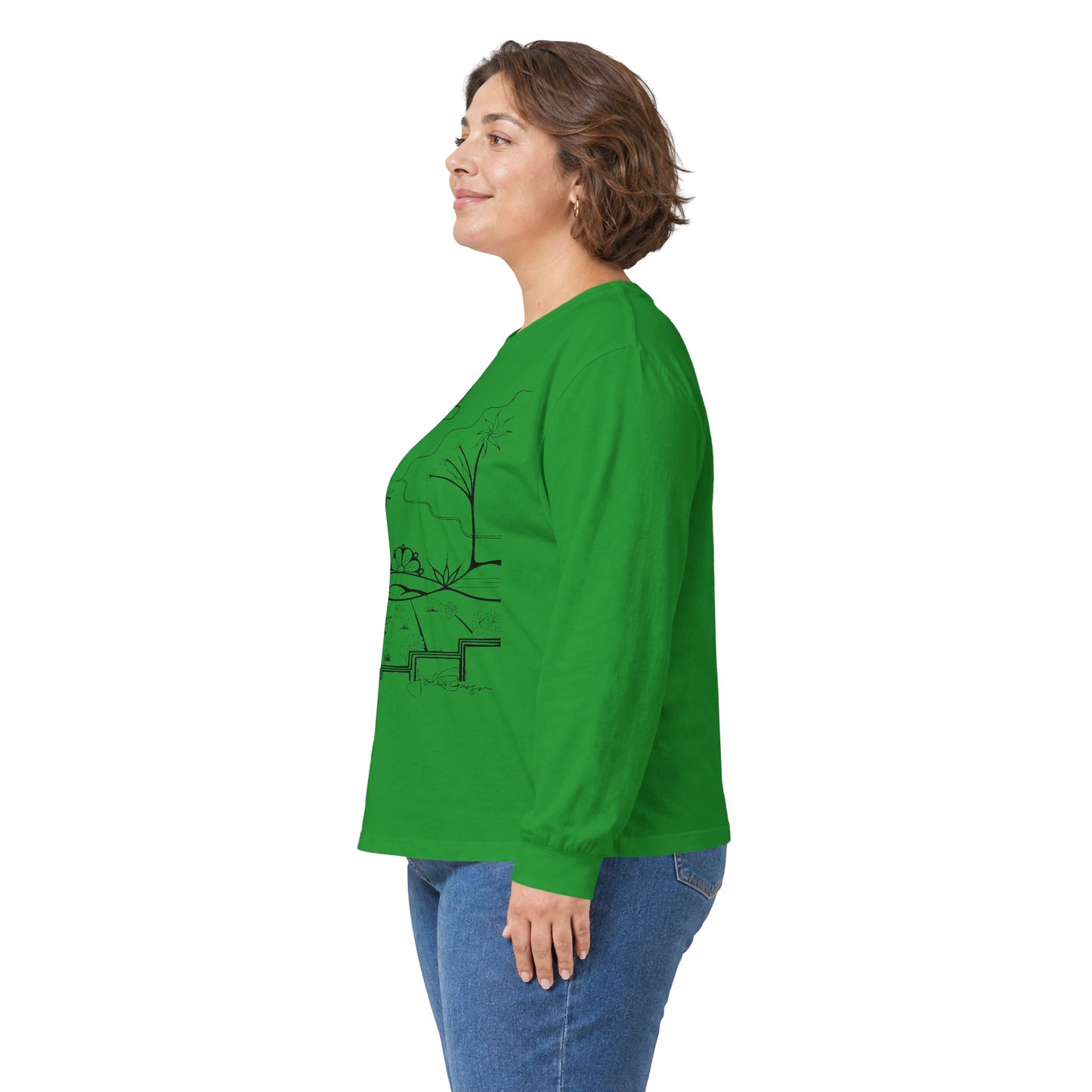 Premium Long Sleeve T-Shirt Wearable Art | The World is Round