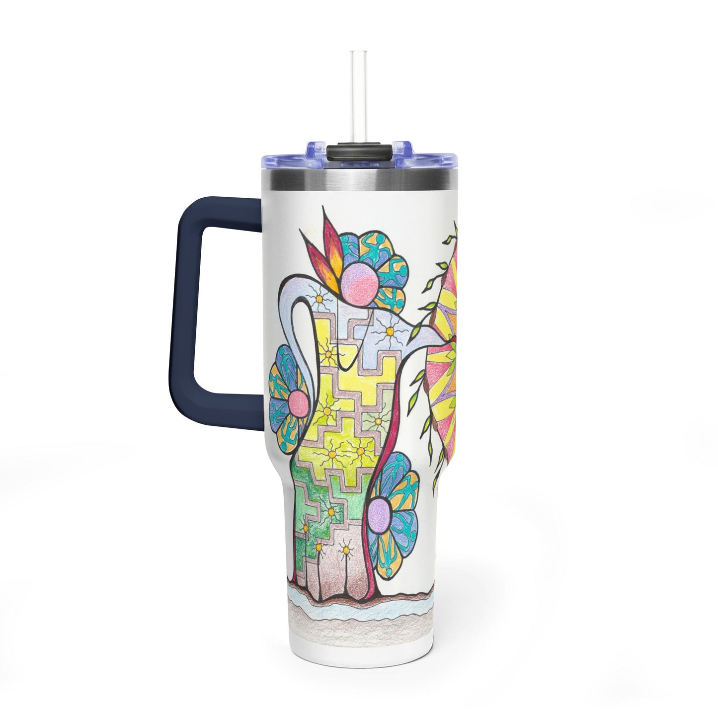 PowWow Drum - Wrap-Around Art Tumbler (40 oz)