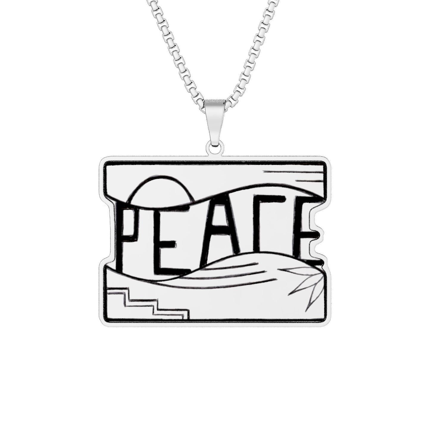 Desert Peace Landscape Premium Pendant Art Necklace