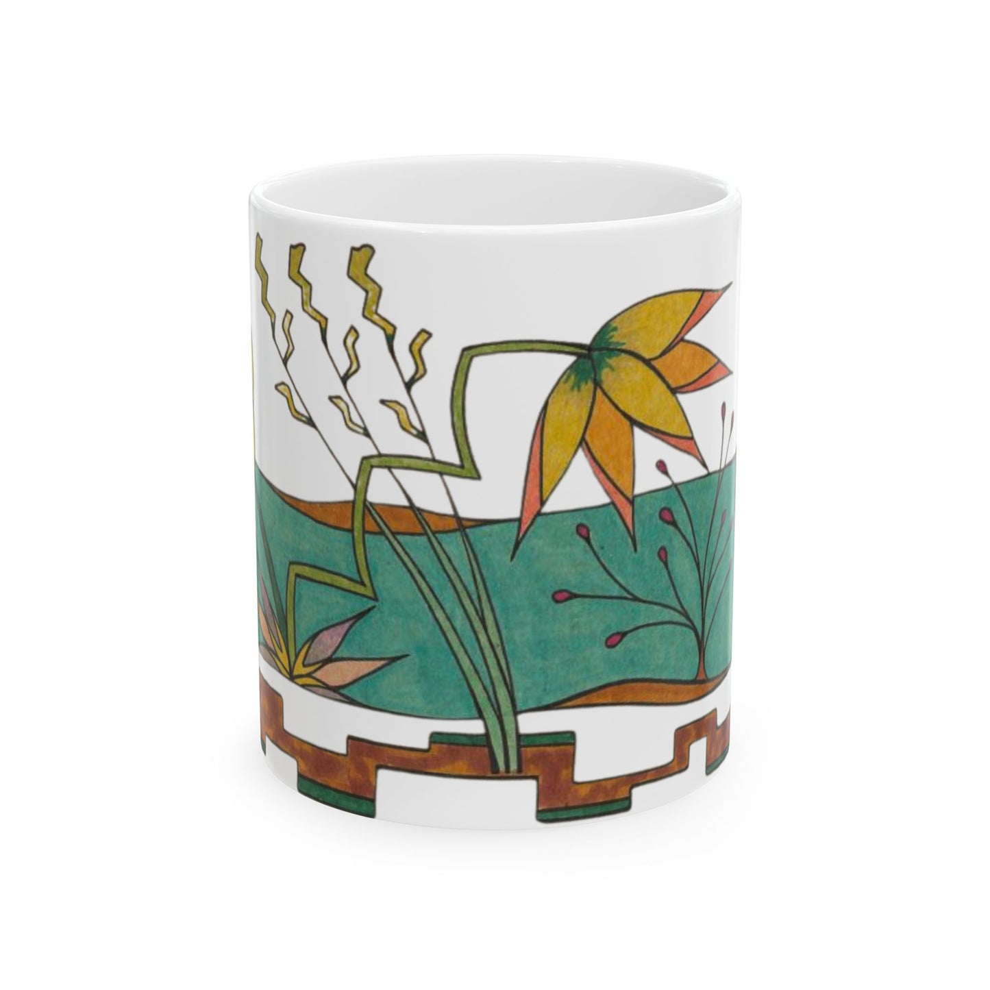 Garden by the River - Wrap-Around Premium Art Mug (11 oz & 15 oz)