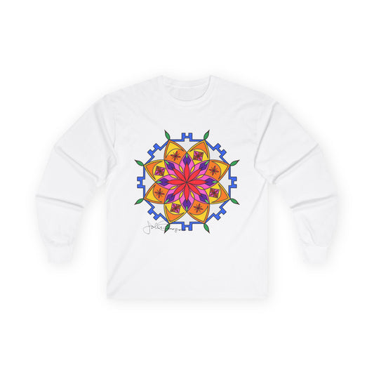 Premium Long Sleeve T-Shirt Wearable Art | Snow Mandala