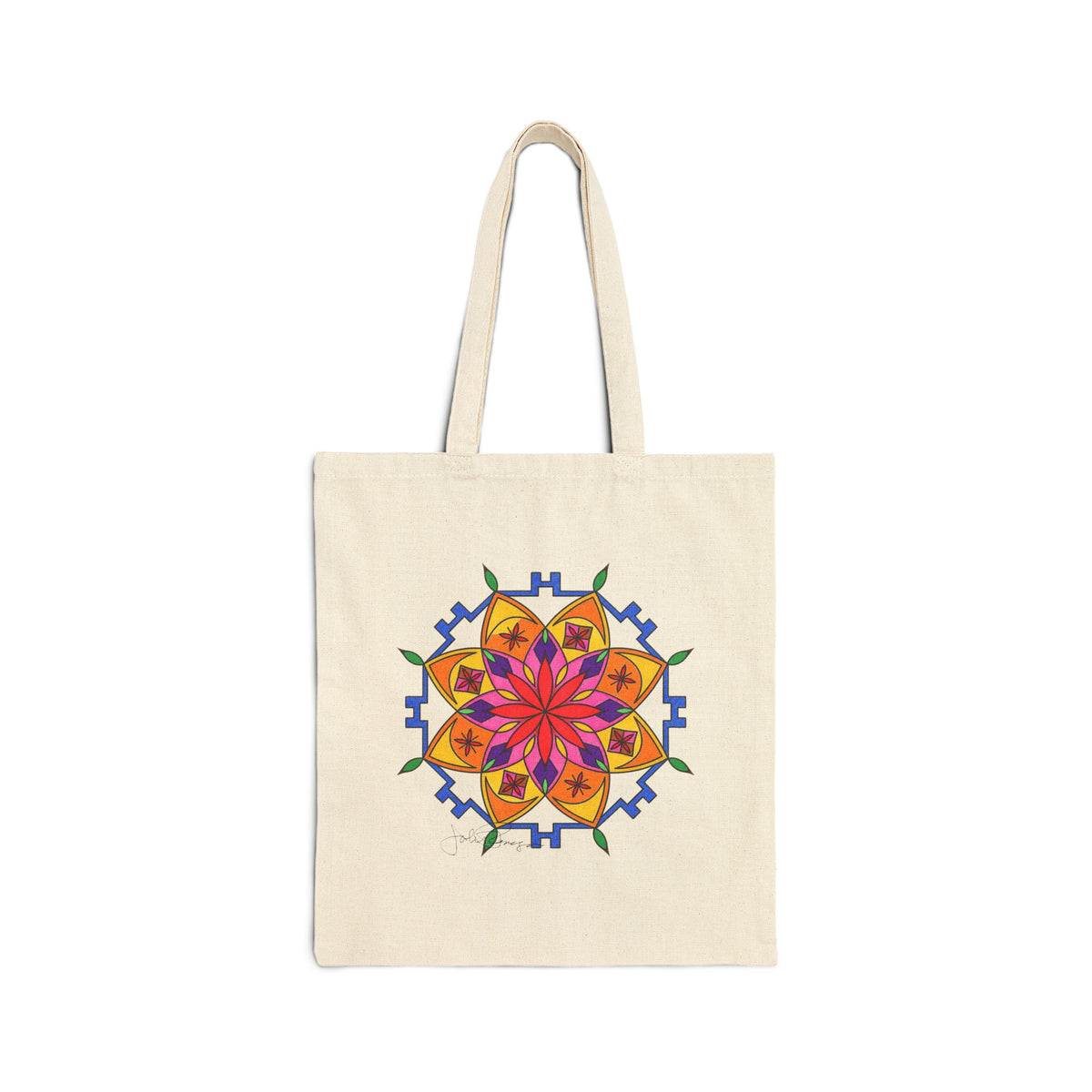 Premium Utility Canvas Art Tote | Snow Mandala