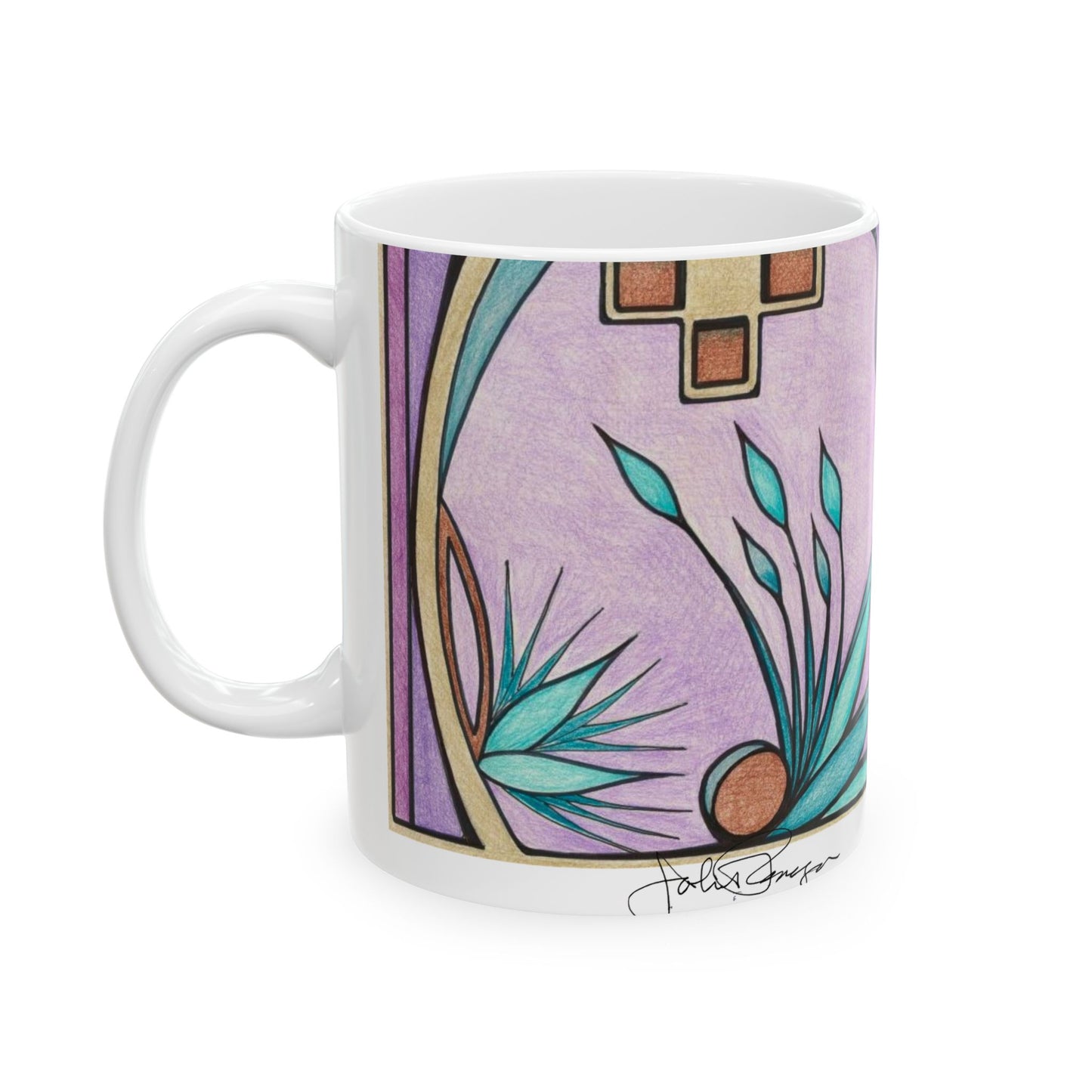Deep Purple Visions - Wrap-Around Ceramic Art Mug