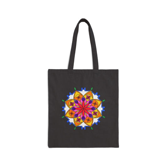 Premium Utility Canvas Art Tote | Snow Mandala