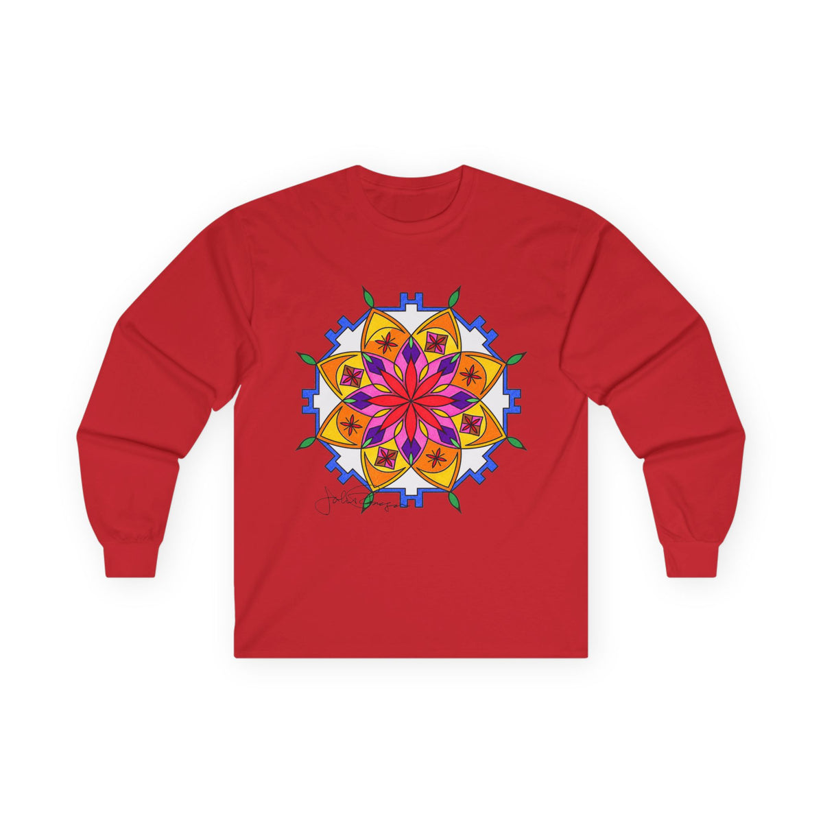 Premium Long Sleeve T-Shirt Wearable Art | Snow Mandala