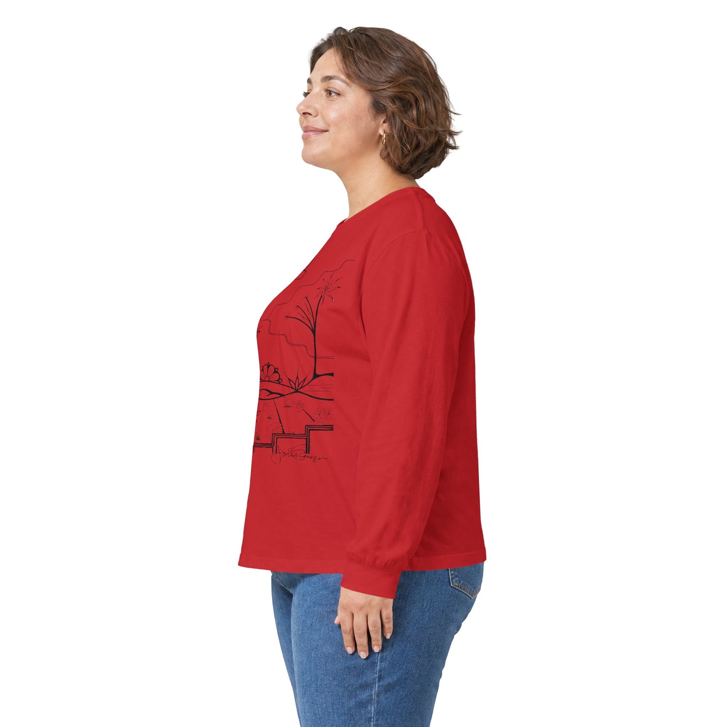 Premium Long Sleeve T-Shirt Wearable Art | The World is Round