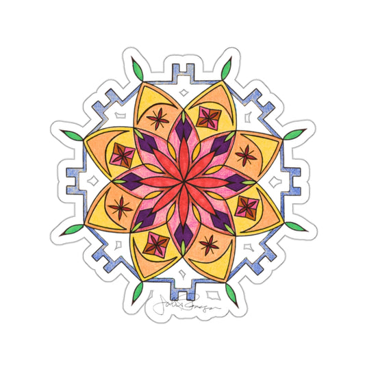 Premium Die-Cut Waterproof Vinyl Sticker | Snow Mandala