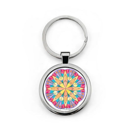 Connected By A Thread Mandala — Stainless Steel Art Keychain