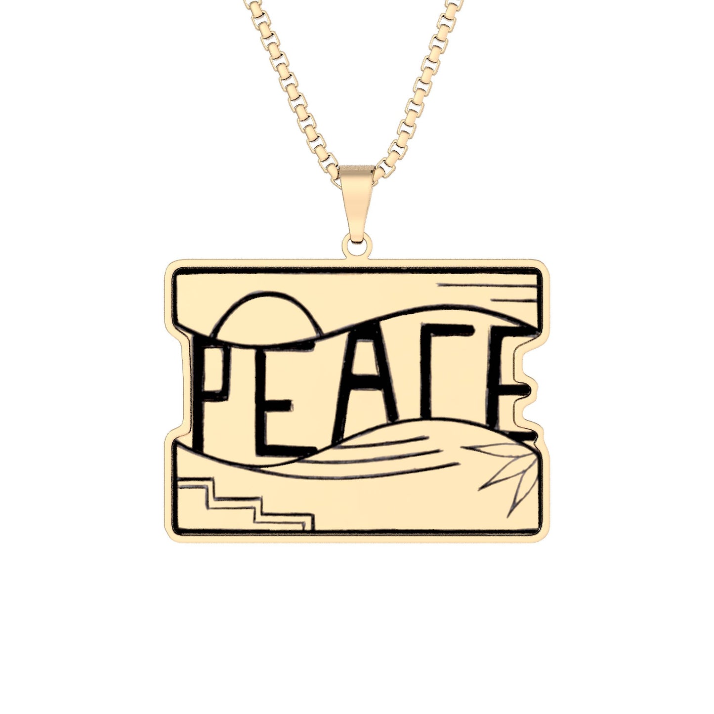 Desert Peace Landscape Premium Pendant Art Necklace