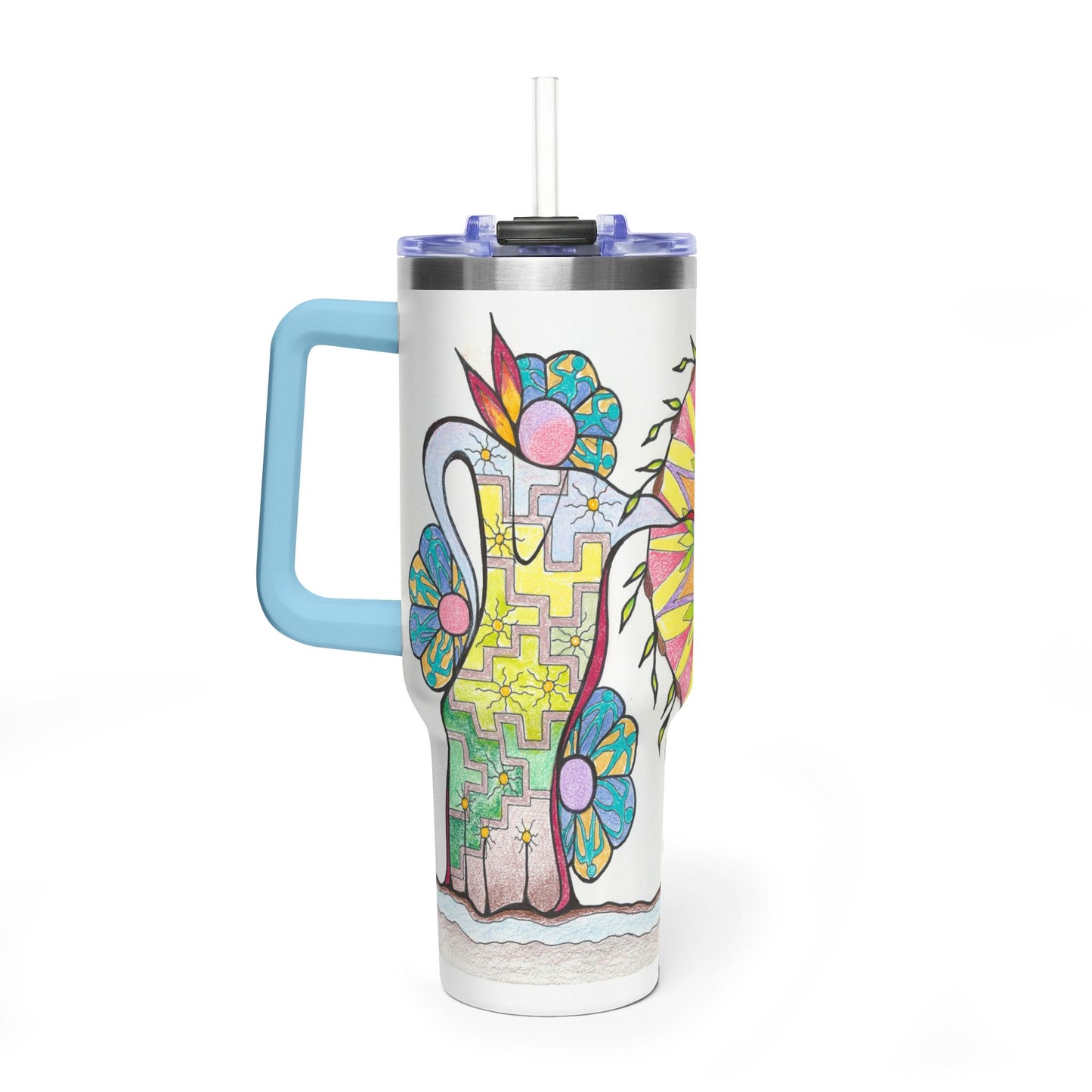 PowWow Drum - Wrap-Around Art Tumbler (40 oz)