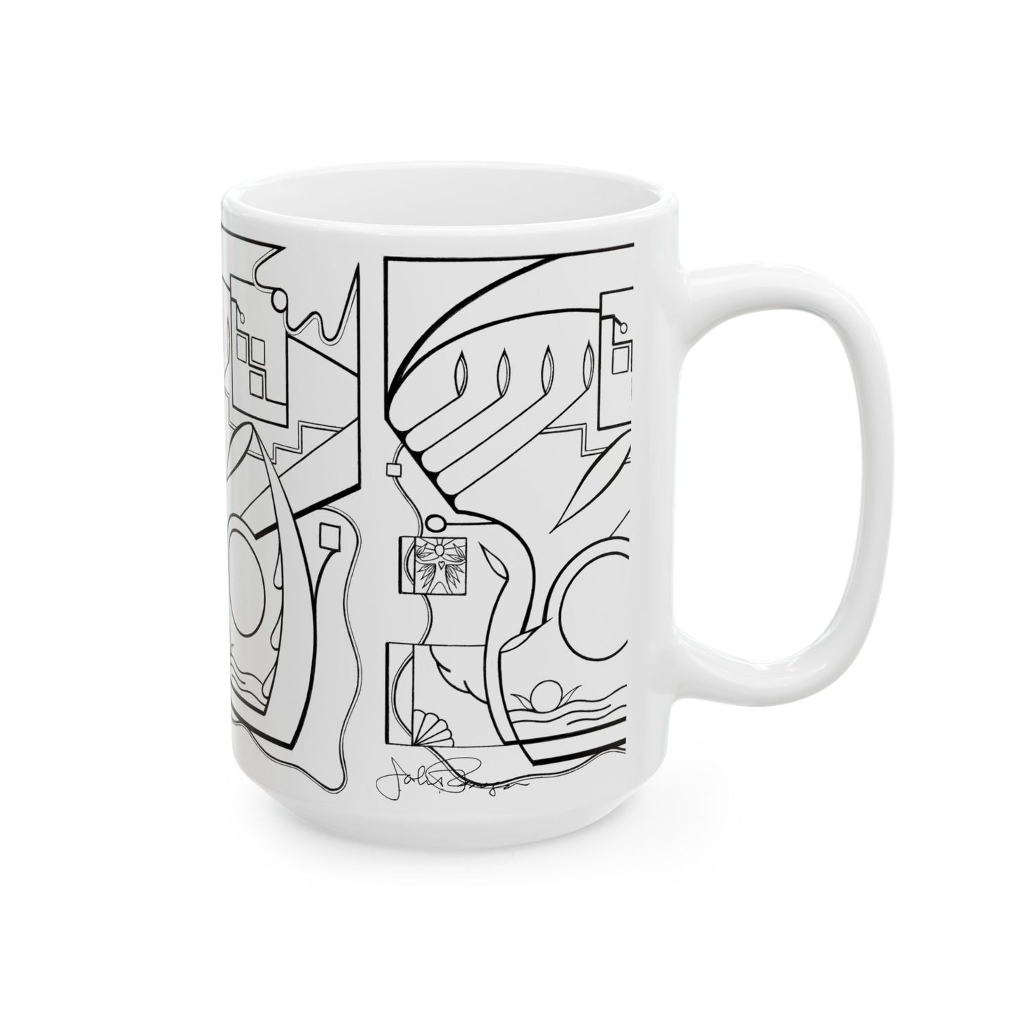 From the Heart -  Wrap-Around Ceramic Art Mug  (11oz/15oz)