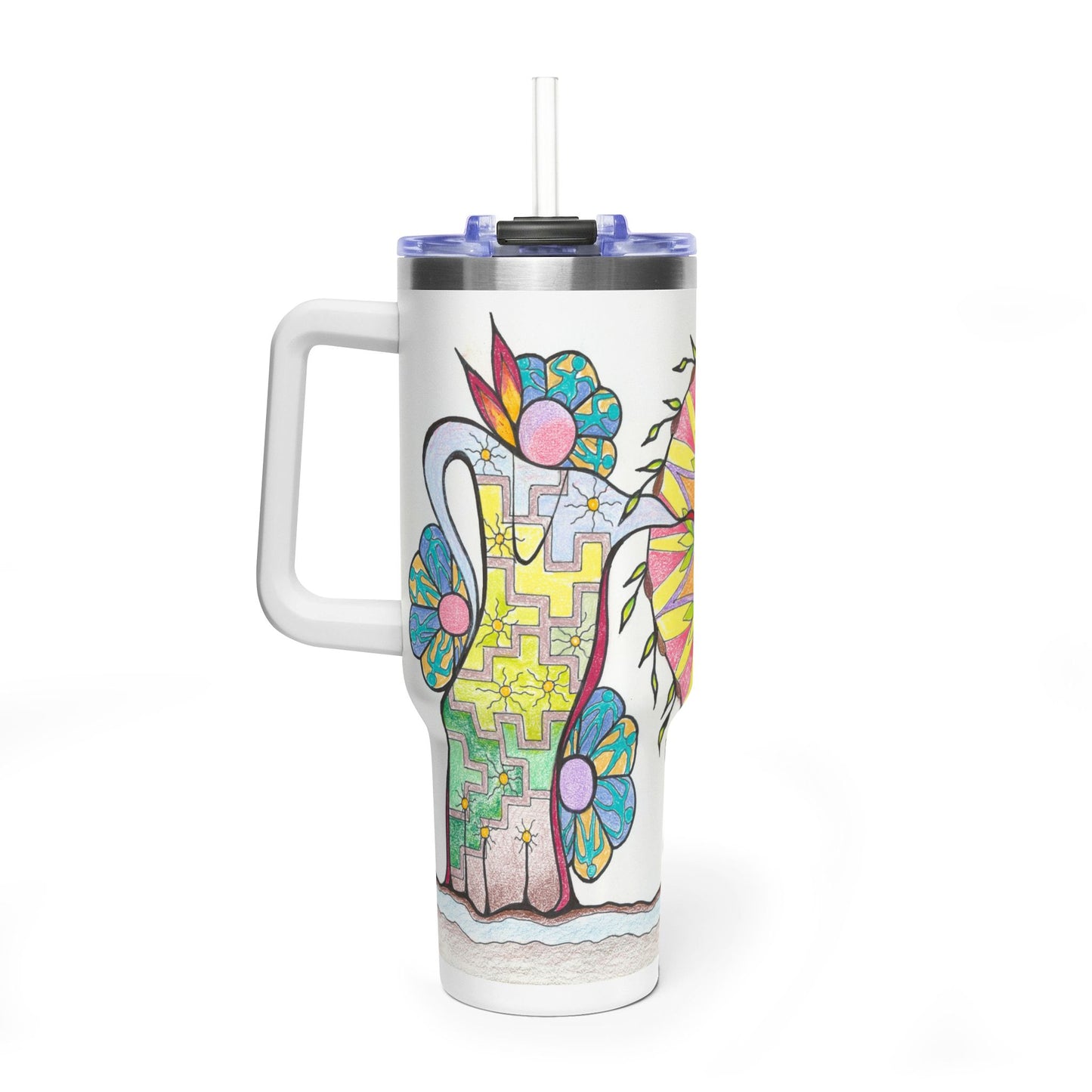 PowWow Drum - Wrap-Around Art Tumbler (40 oz)