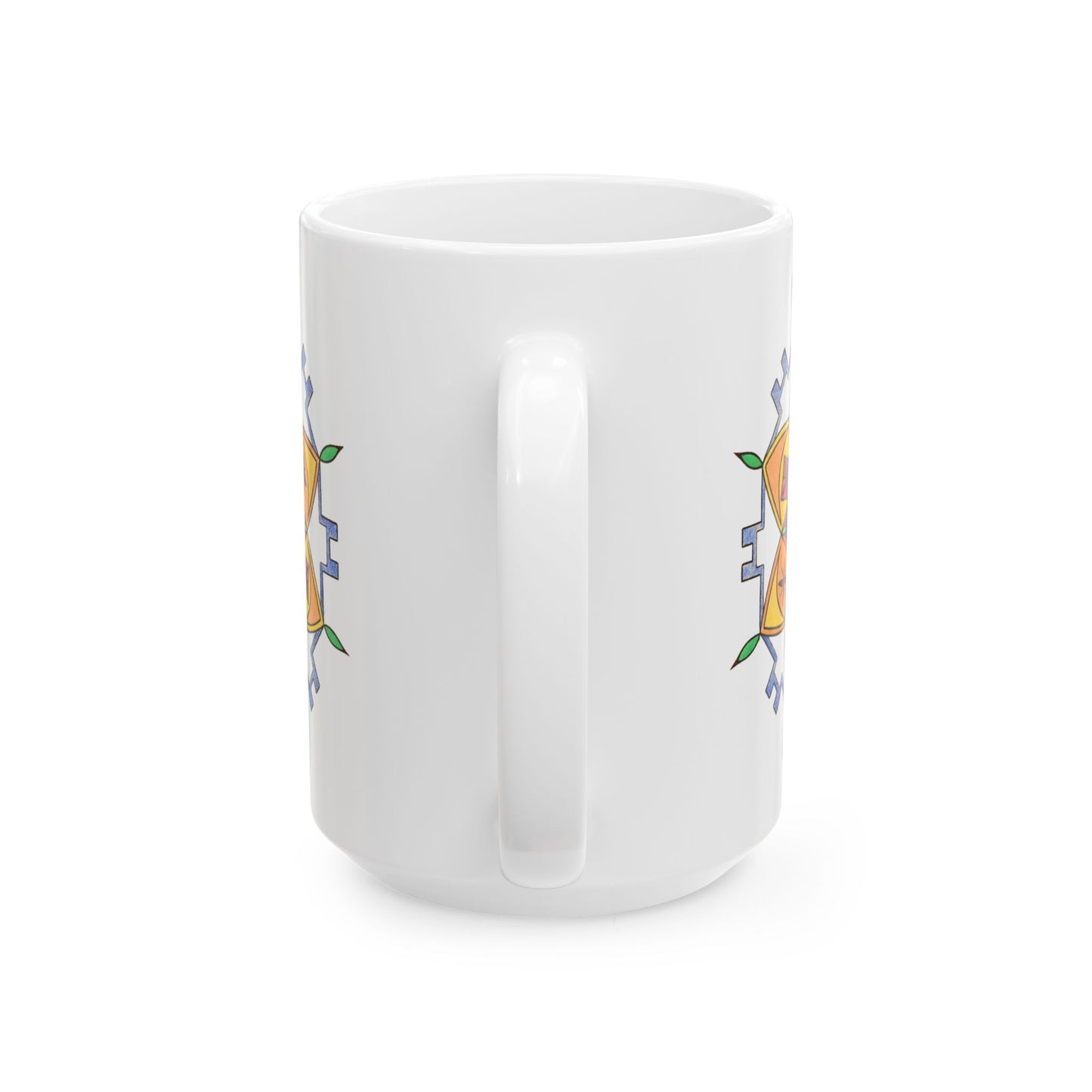 Snow Mandala - Wrap-Around Ceramic Art Mug (11oz, 15oz)