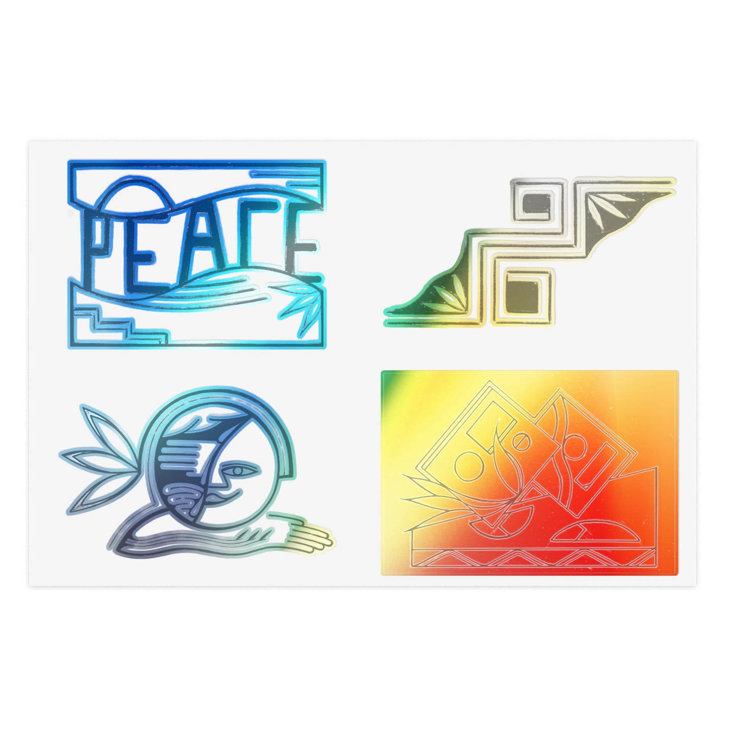 Desert Peace & Harmony Hand-Drawn Vinyl Sticker Sheet