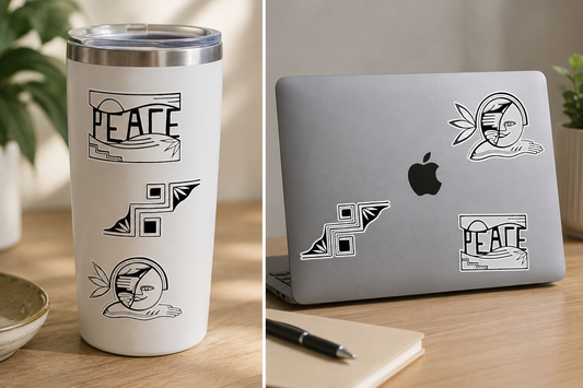 Custom Holographic & Matte Vinyl Sticker Sheets | Desert Peace & Harmony