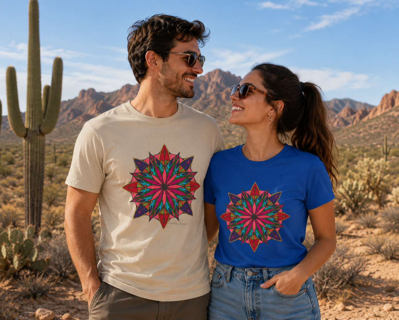 Premium Short Sleeve T-Shirt Wearable Art | Moving Mandala