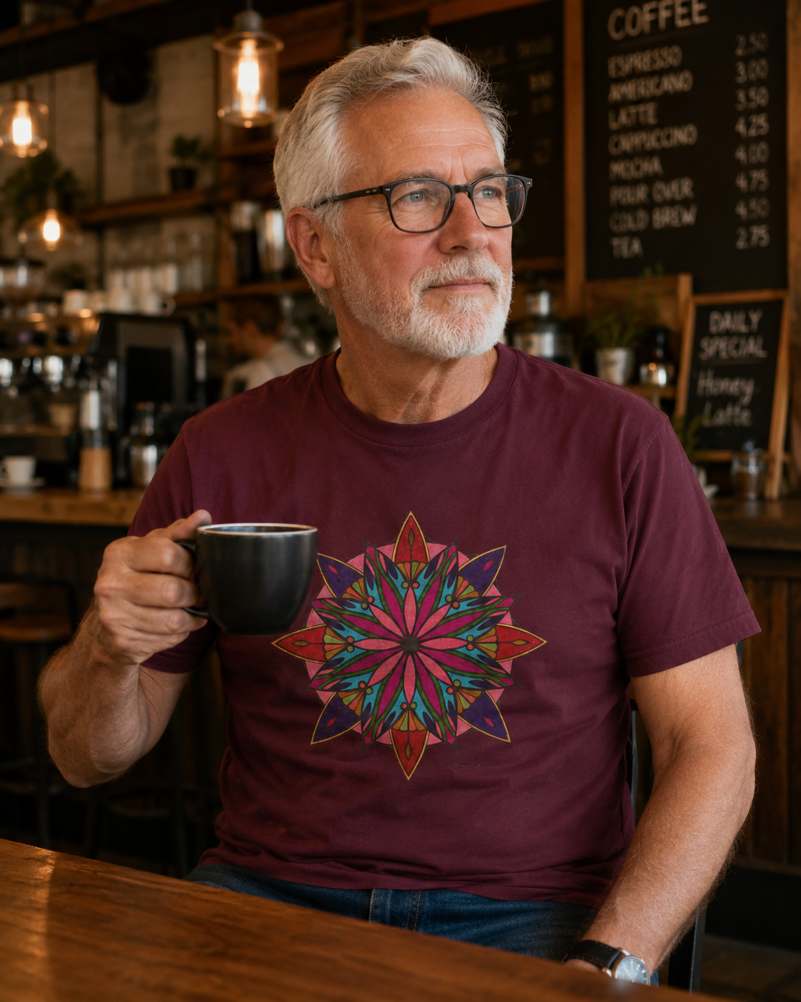 Premium Short Sleeve T-Shirt Wearable Art | Moving Mandala