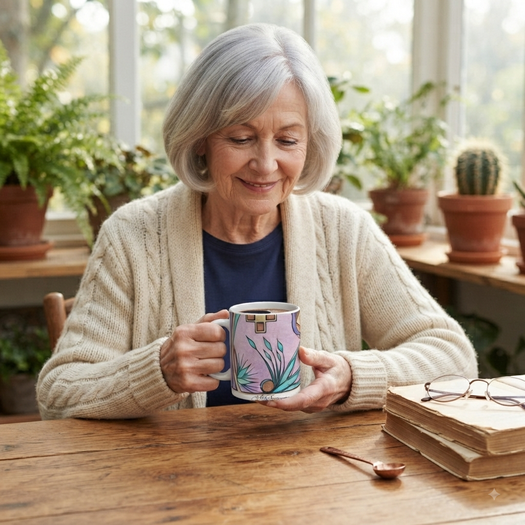 Premium Ceramic Art Mug (11 oz/15 oz) | Deep Purple Visions