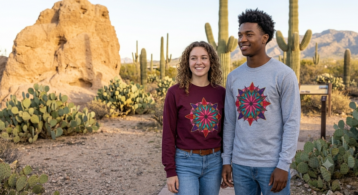 Premium Long Sleeve T-Shirt Wearable Art | Moving Mandala