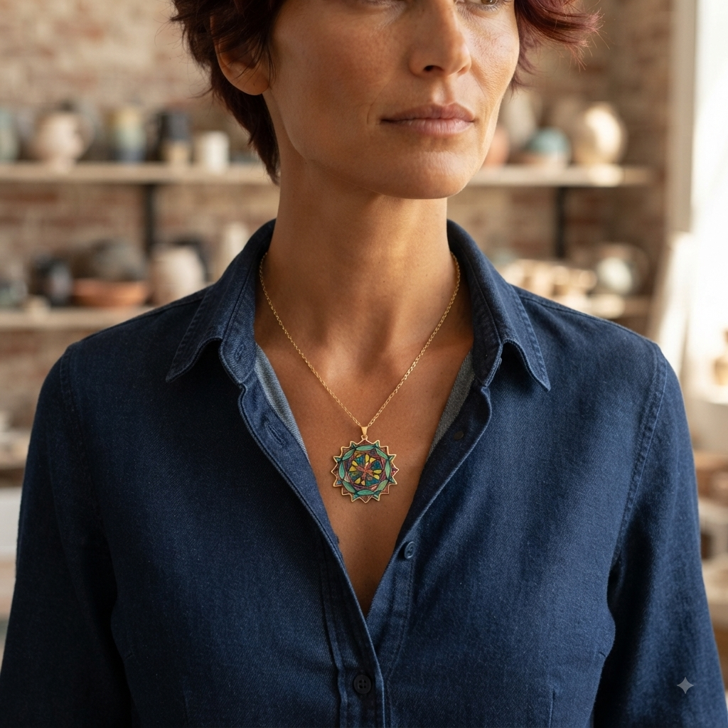 Premium Pendant Art Necklace | Roundabout Mandala