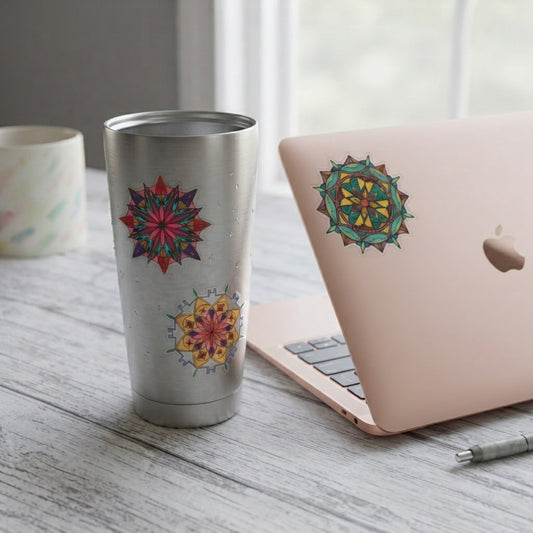 Custom Holographic & Matte Vinyl Sticker Sheets | Mandala Collection 1