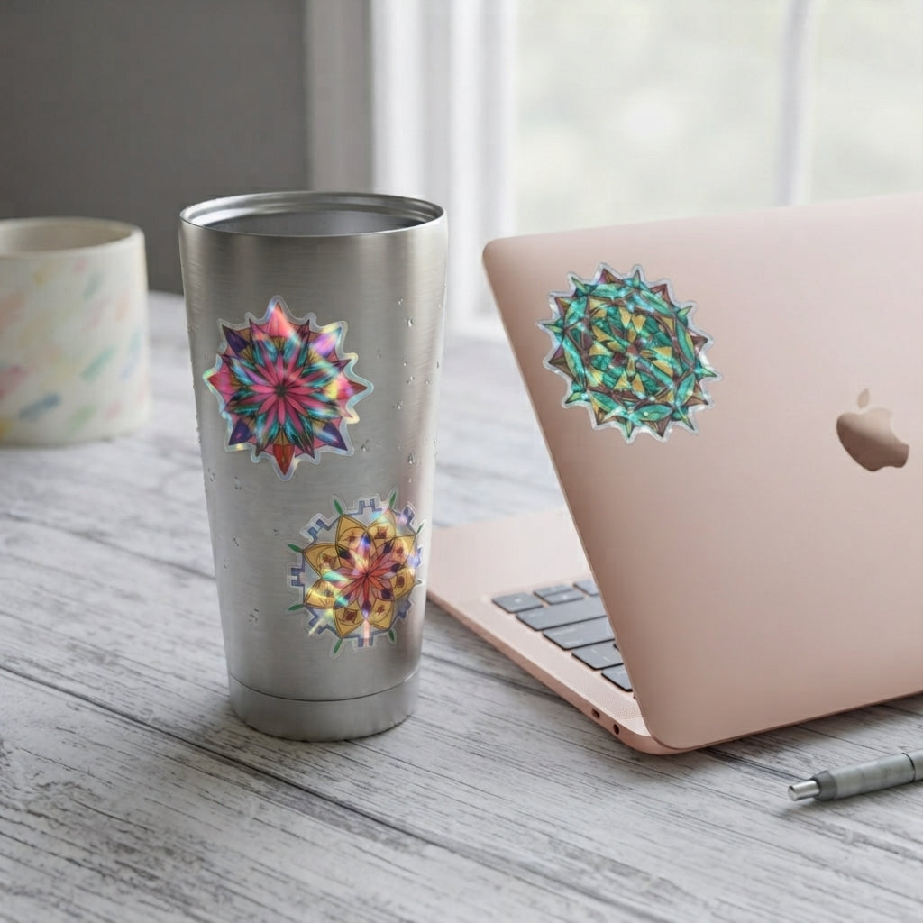 Custom Holographic & Matte Vinyl Sticker Sheets | Mandala Collection 1