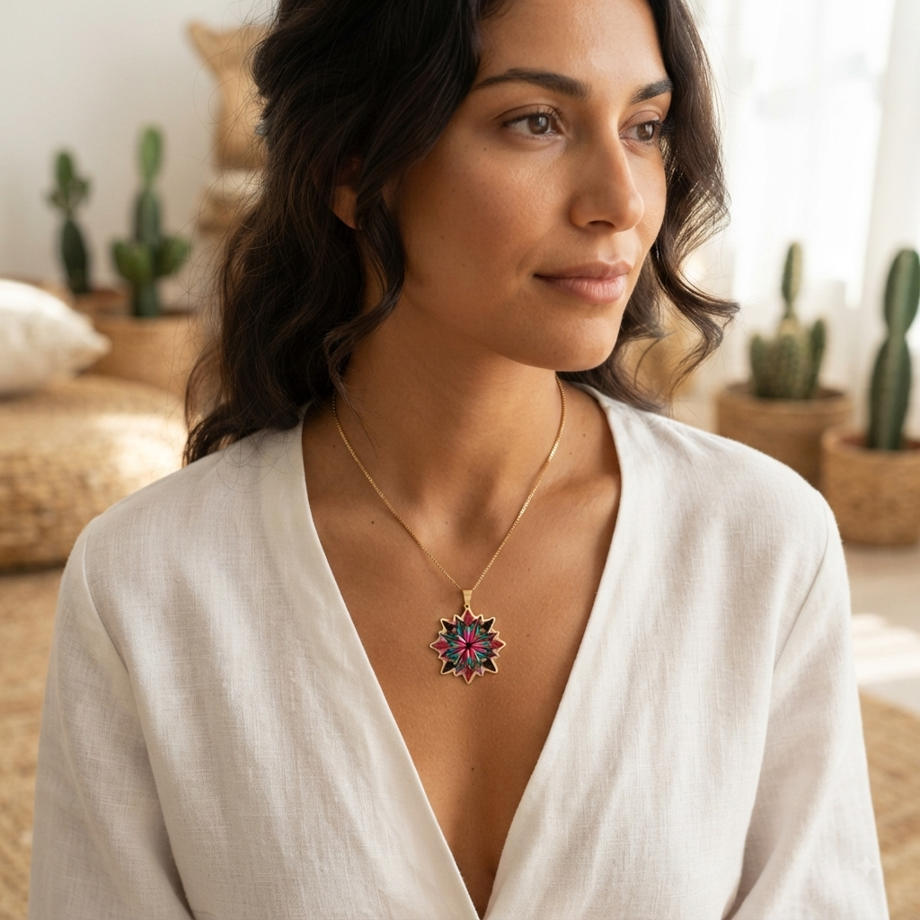 Premium Pendant Art Necklace | Moving Mandala