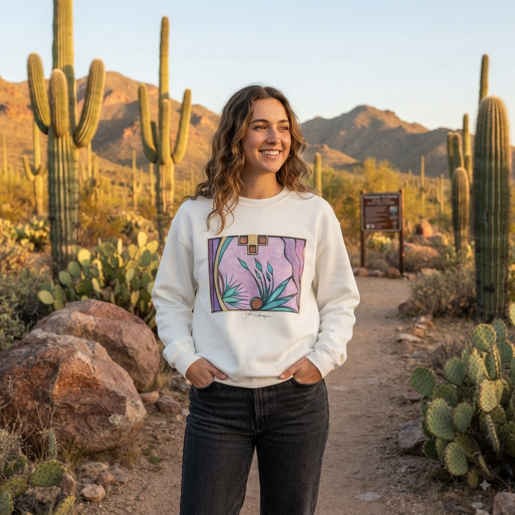 Premium Pullover Sweatshirt Wearable Art | Deep Purple Visions