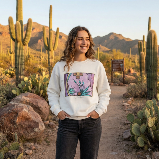 Premium Pullover Sweatshirt Wearable Art | Deep Purple Visions
